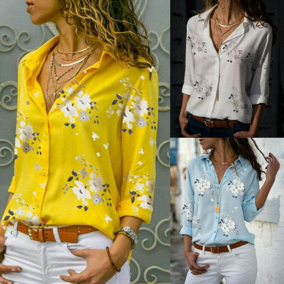 Plus size Autumn hot sale Temperament commute Women's Long Sleeve Casual Loose Tops Ladies Plain Button Blouse Shirts